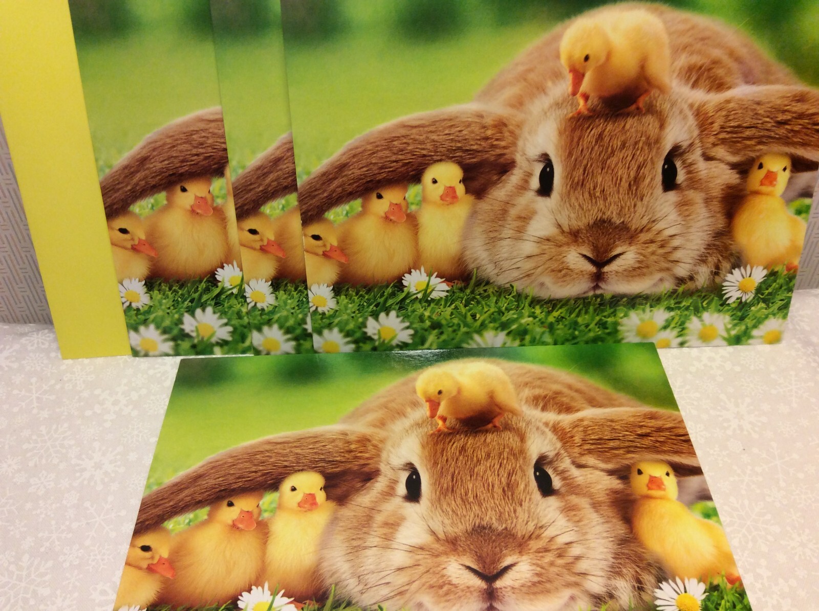 EASTER AVANTI GREETING CARDS New w/Envelope LOT 4 “WARM & FUZZY WISHES” Bunny