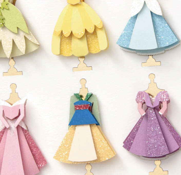 Hallmark Blank Card by Signature ~ 3D Disney’s Princess Dresses ~ Intricate Art