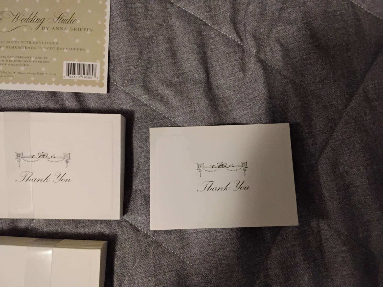 NIB New ANNA GRIFFIN The Wedding Studio 50 Thank You Fold Note Cards Envelopes