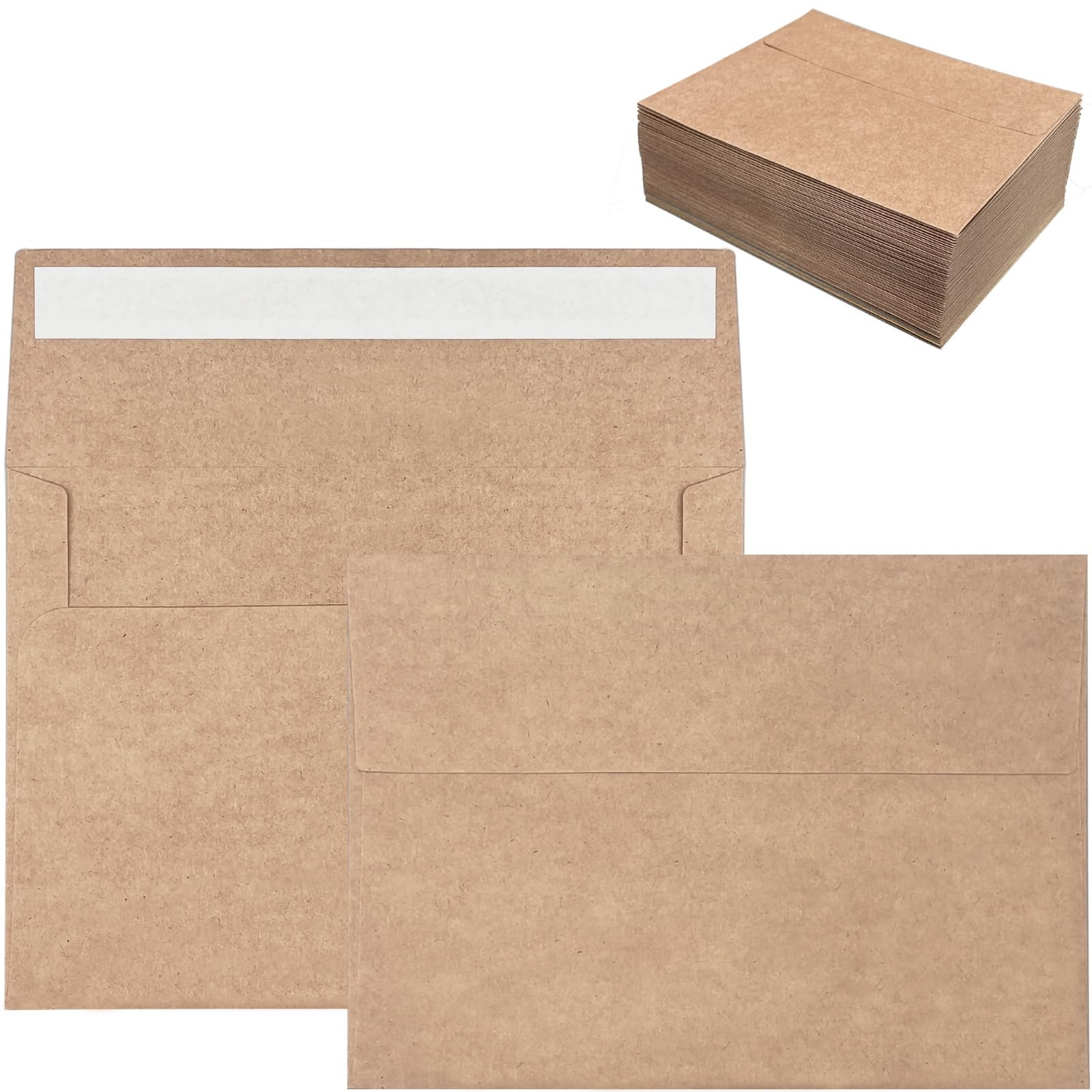 Brown Kraft Envelopes 5×7 A7 5.25×7.25 Self Seal Invitation Envelope 100 PK 120g