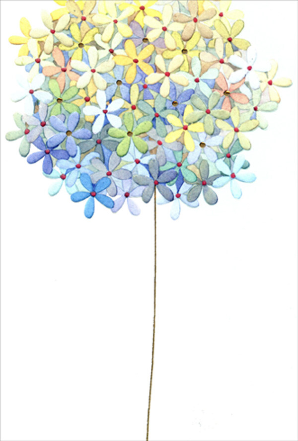 Pictura Gold Foil Stemmed Hydrangea Sympathy Card