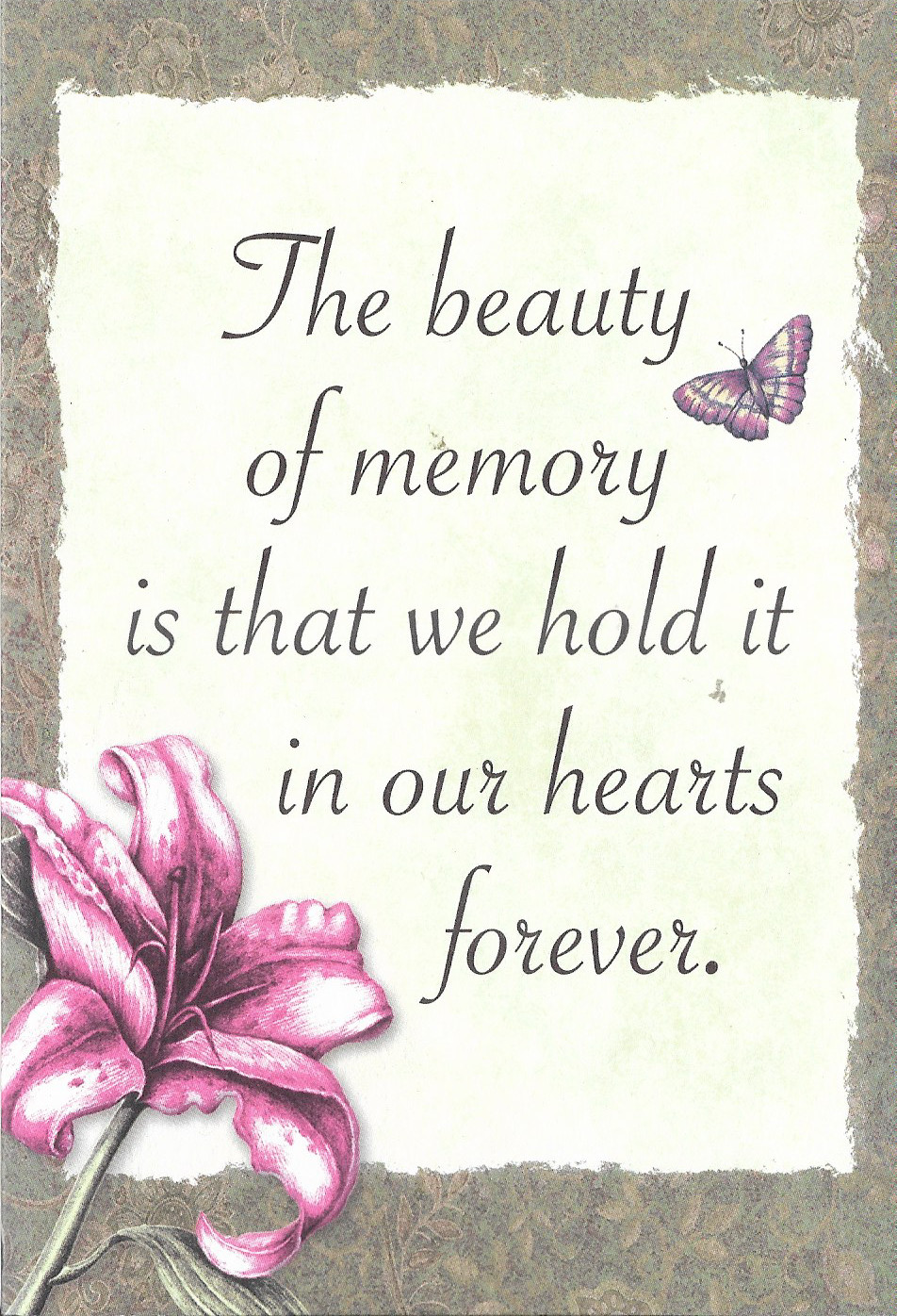 BLUE MOUNTAIN ARTS “BEAUTY OF MEMORY…WE HOLD IT IN…FOREVER” SYMPATHY CARD