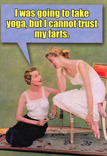 Try Yoga – Nobleworks Funny Birthday Card – Greeting Card by Nobleworks