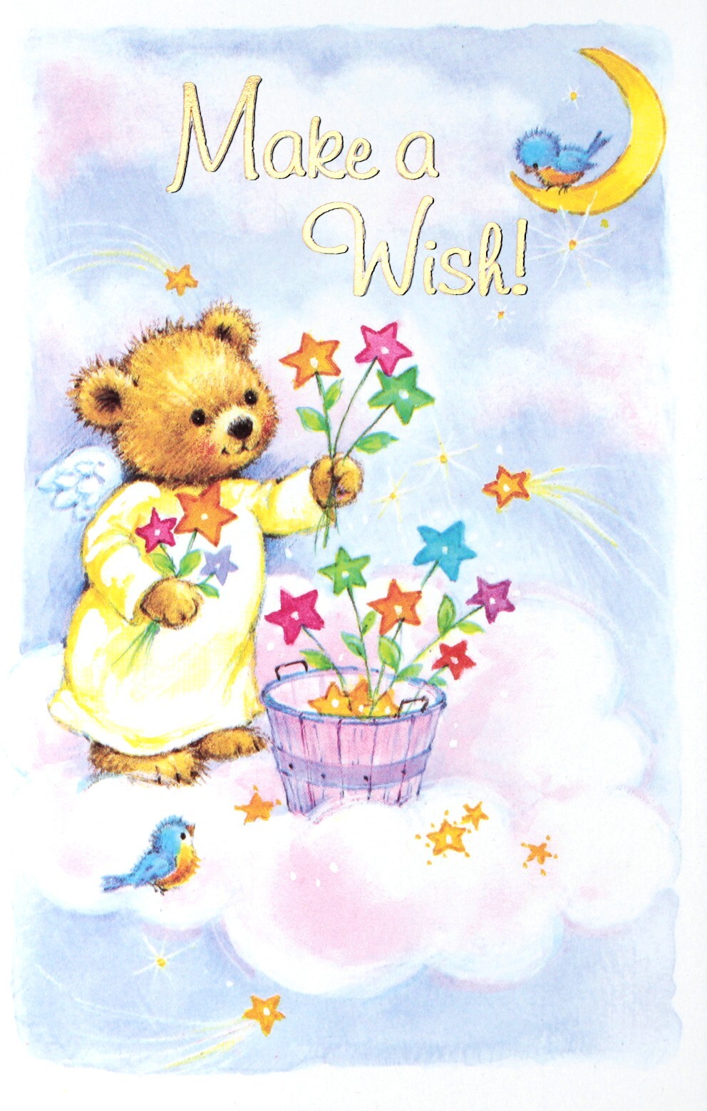 Blessed BIRTHDAY Card, Make a Wish Teddy Bear by Gallant Greetings + Envelope
