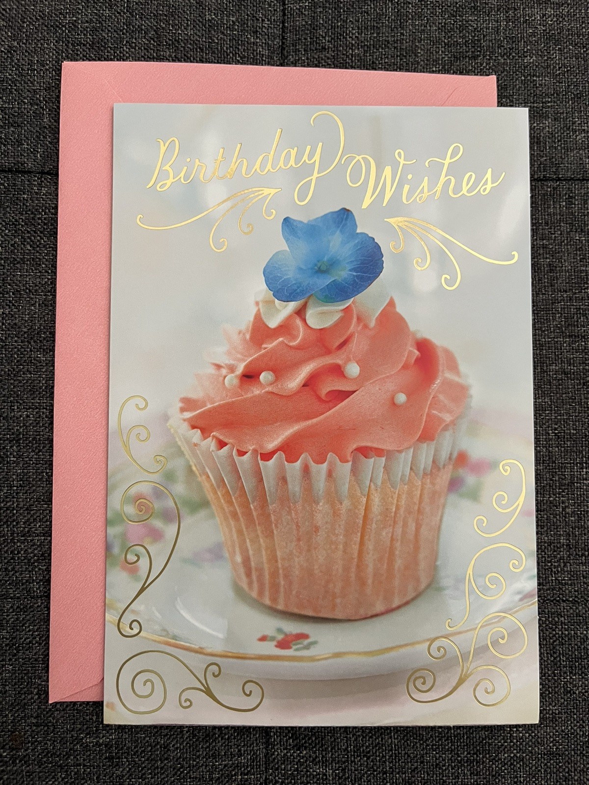 Hallmark Greeting Card Cupcake Shabby Chic Happy Birthday Friend Family Coworker