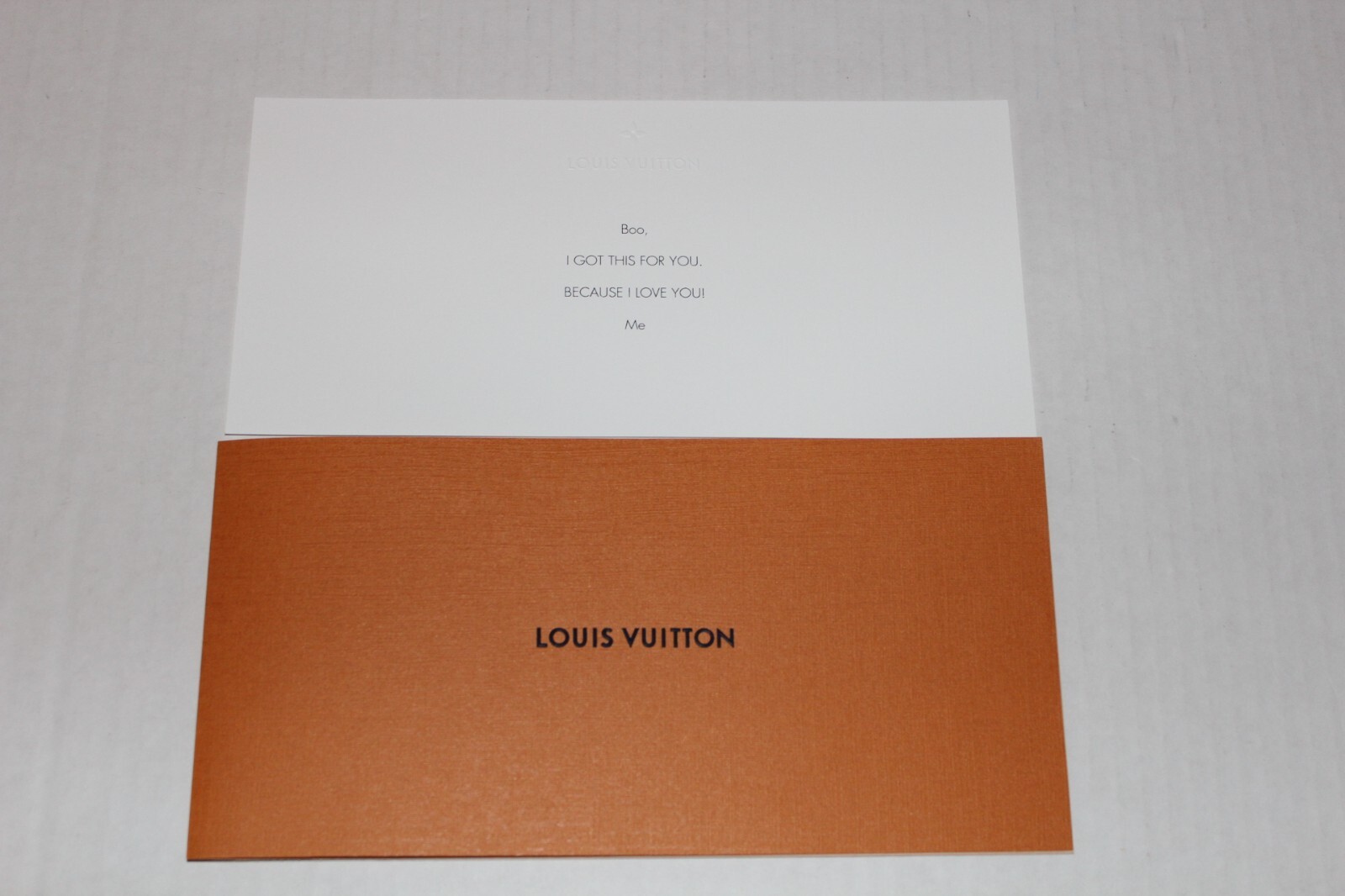 Louis Vuitton Custom Gift Card with Folder Boo 9×4.25″