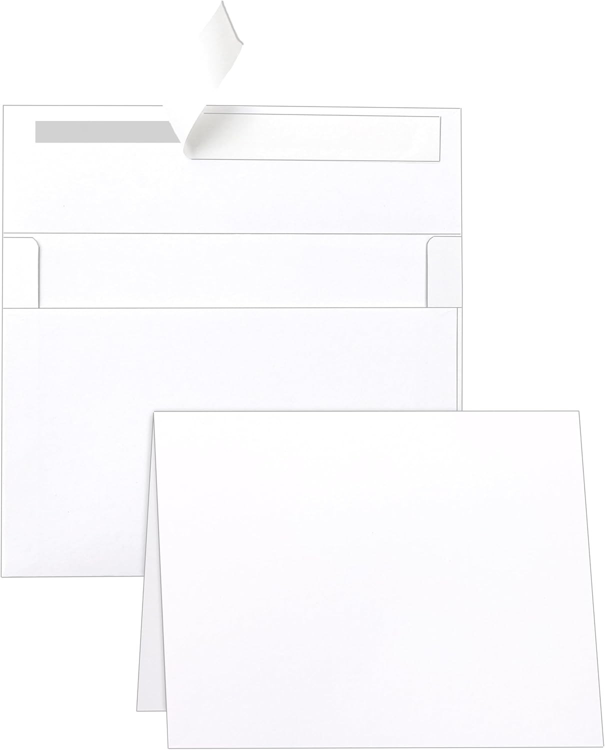 White Blank Greeting Cards with Envelopes 5 x 7 Heavyweight Folded White Cardsto