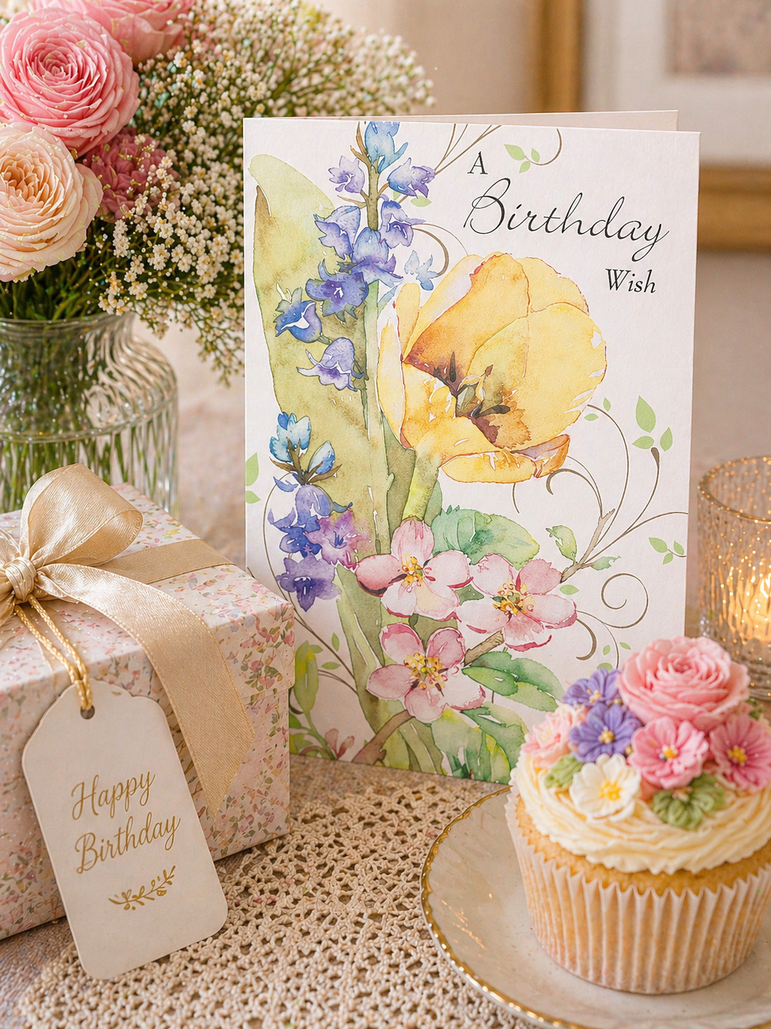 Happy Birthday Card Elegant Florals Have a Super Celebration!