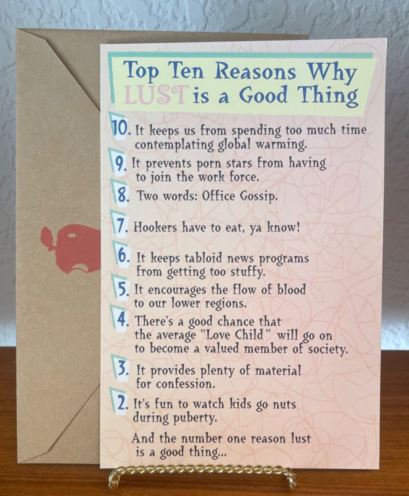 Vintage Fresh Apple Greeting Cards “Top 10 Reasons Why Lust Is A Good Thing”