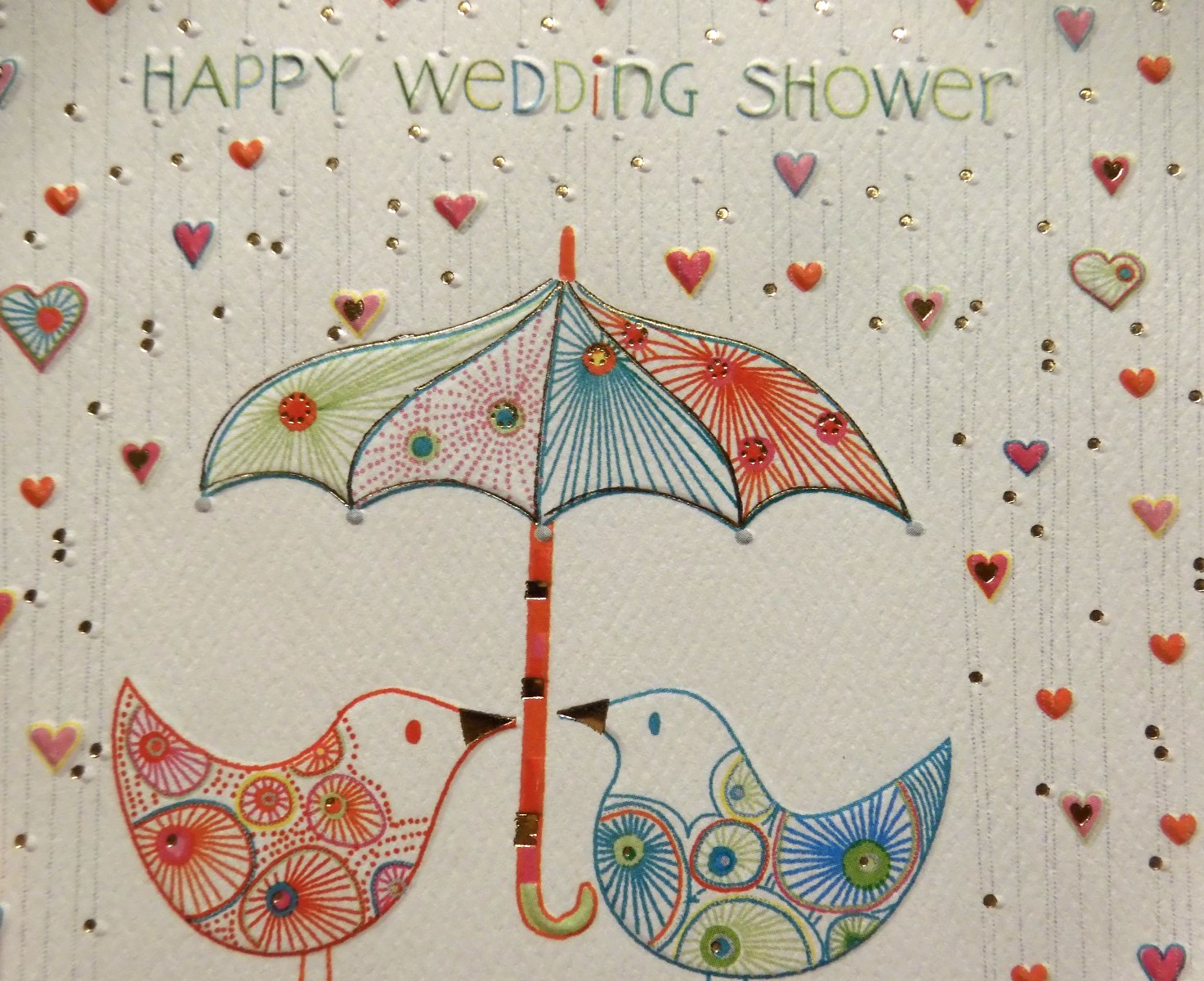 2 American Greetings Cards Turnowsky Happy Wedding Shower Birds & Umbrella