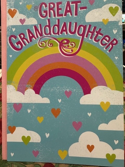 Happy Birthday Great Granddaughter Rainbow Hallmark Greeting Card KY250