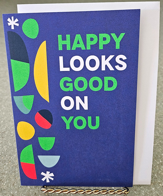 Birthday Card w Envelope Funny Adult Bday Blue Red Yellow Happy Smile