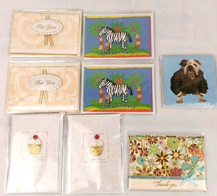 22 NEW Small 3D Greeting Cards All Occasions Burgoyne & Hallmark -Sealed 4″ x3″