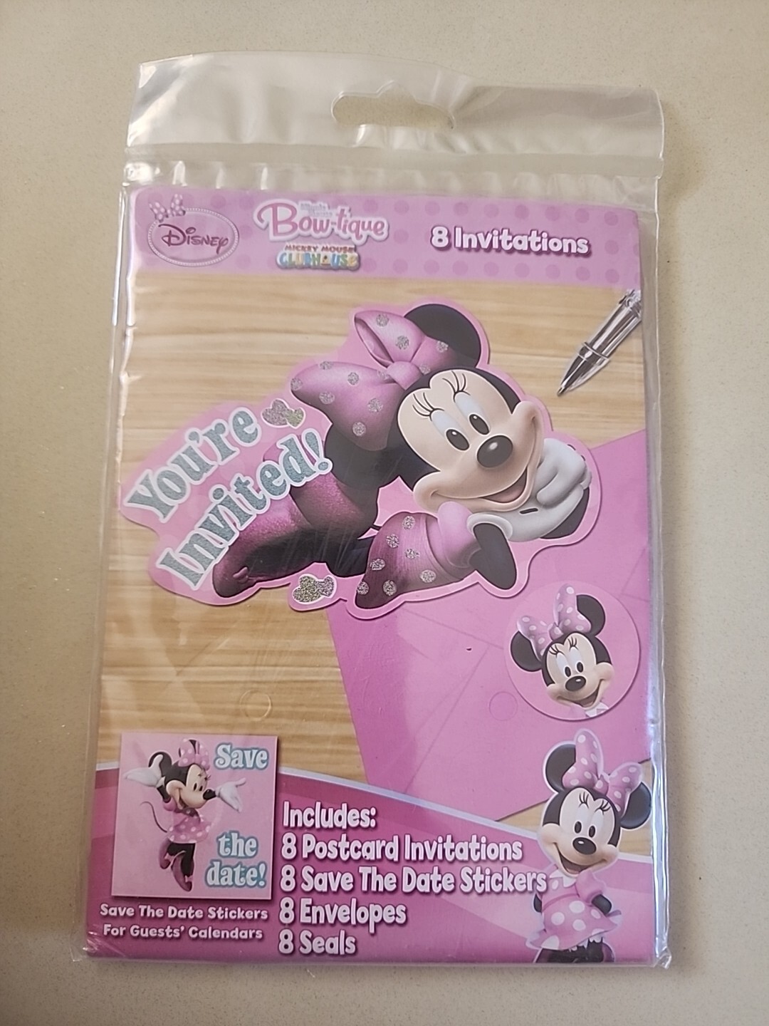 Minnie Mouse Pink Post Card Invitations Invites Party Decoration Supply 8ct