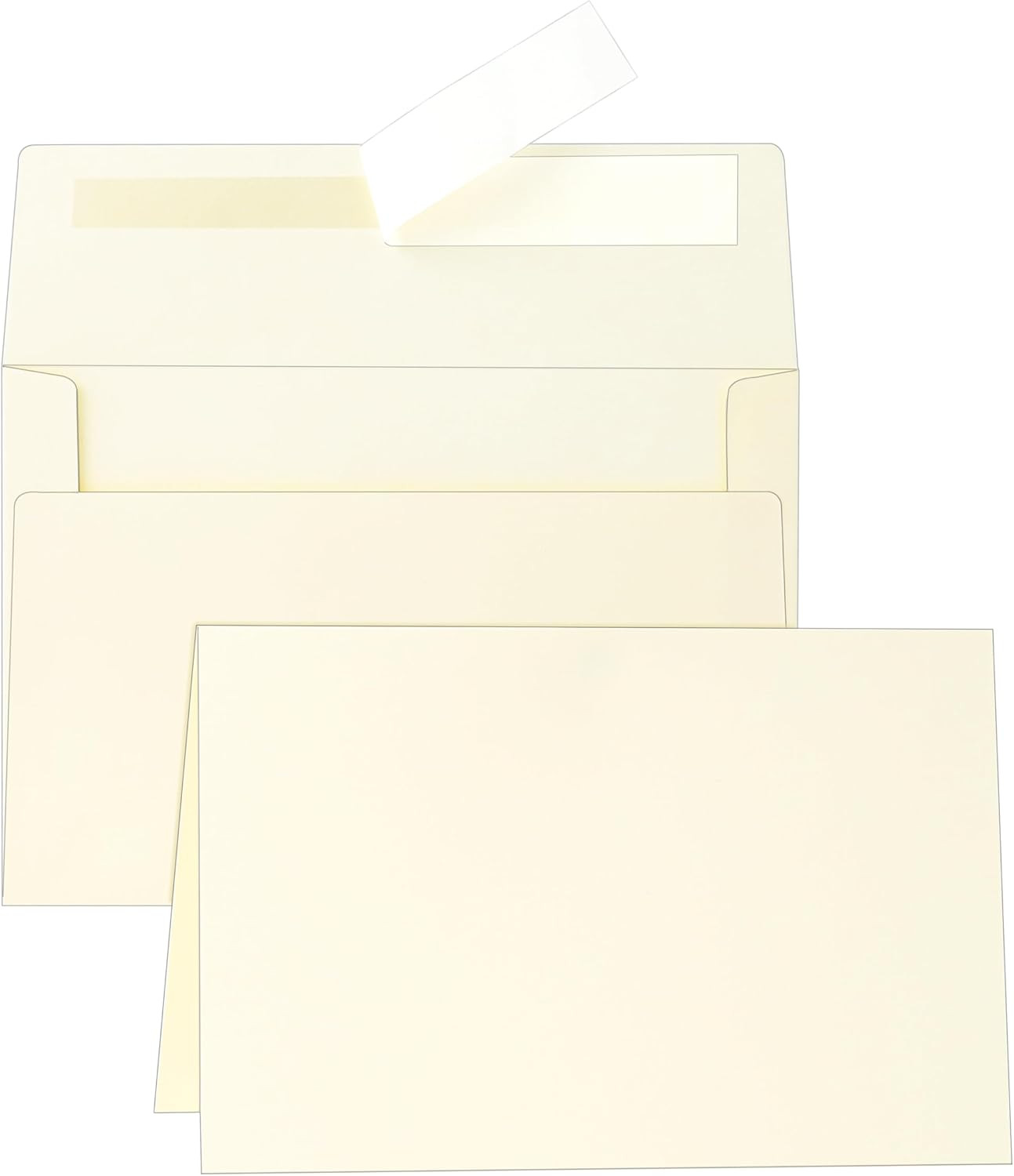 Blank Cream Note Cards and Envelopes 4 x 6 Heavyweight Folded Off White Cardstoc