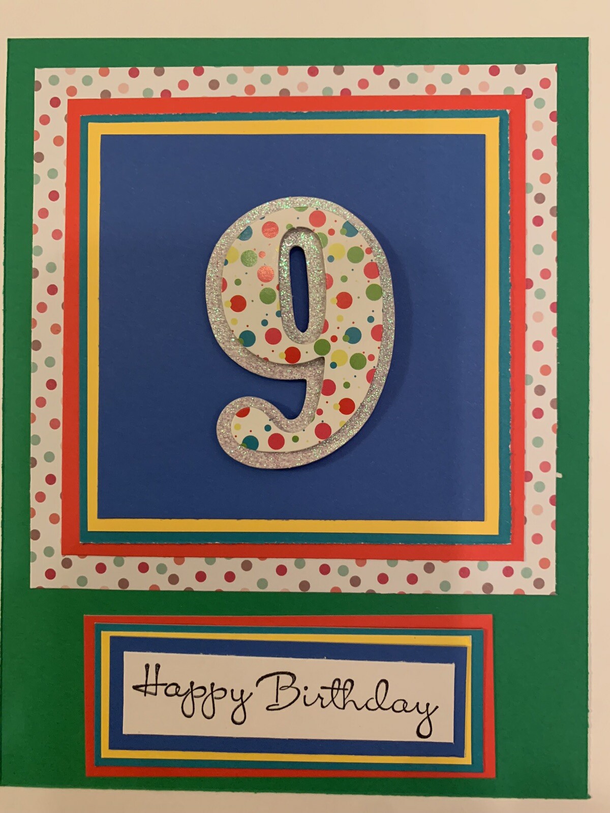 9th Birthday Card Handmade