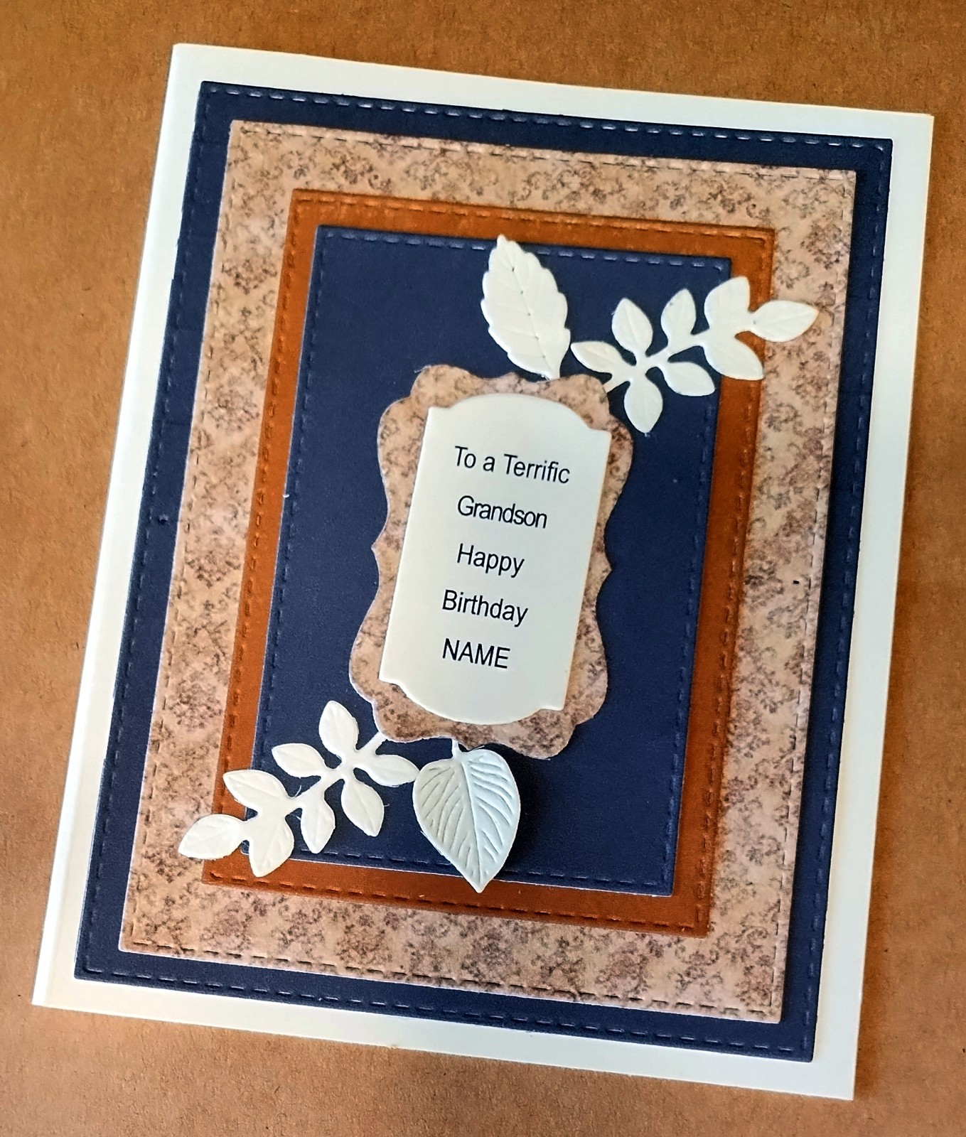 Birthday Card Personalized Name for Grandson or Grandson-in-law has Verse Inside