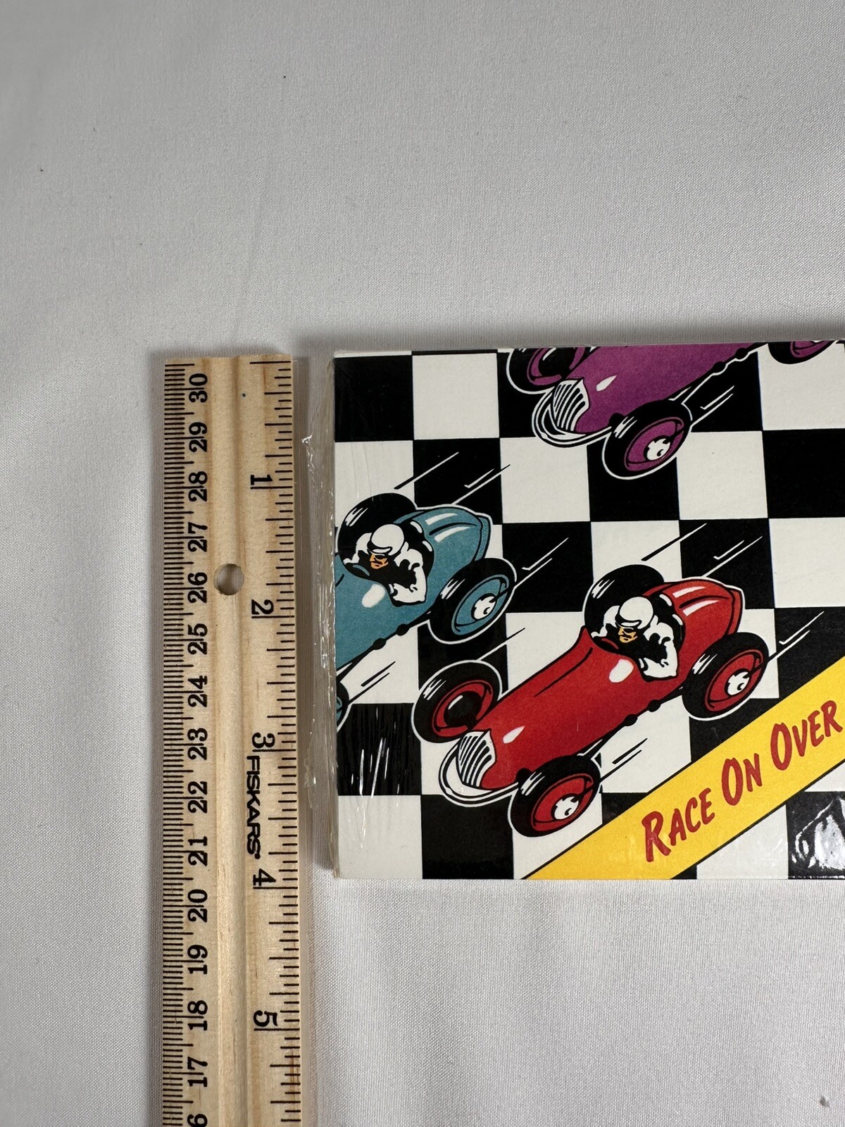 Vintage Party Invitations Race Cars 5″x4″ Hallmark Cards 8 Pack