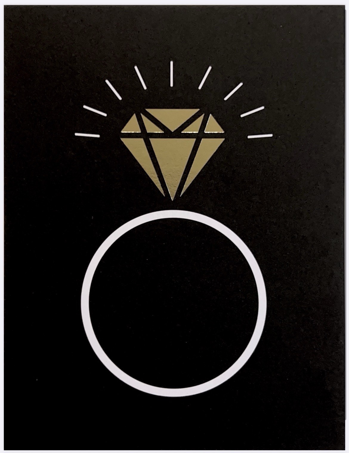 Congratulations! Diamond Ring Flat Card with Silver Envelope – New – Happy Mail