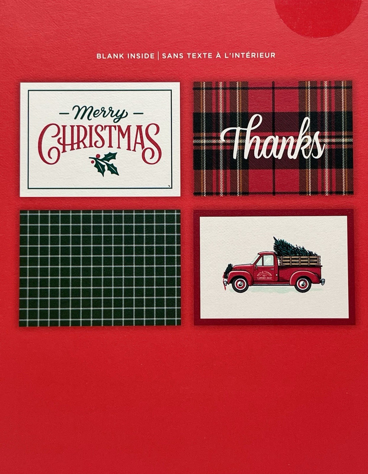 Hallmark 12 Pack Christmas Cards Blank – 4 Designs Red Truck/Thanks/Pattern NEW