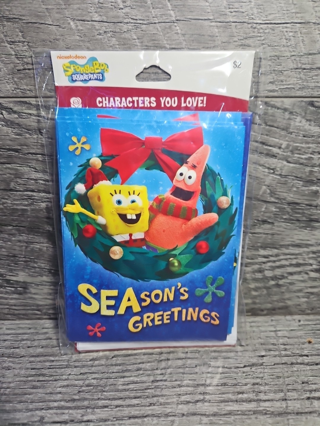 2013 SpongeBob SquarePants Season’s Greetings Christmas Holiday Cards 8 Pack New