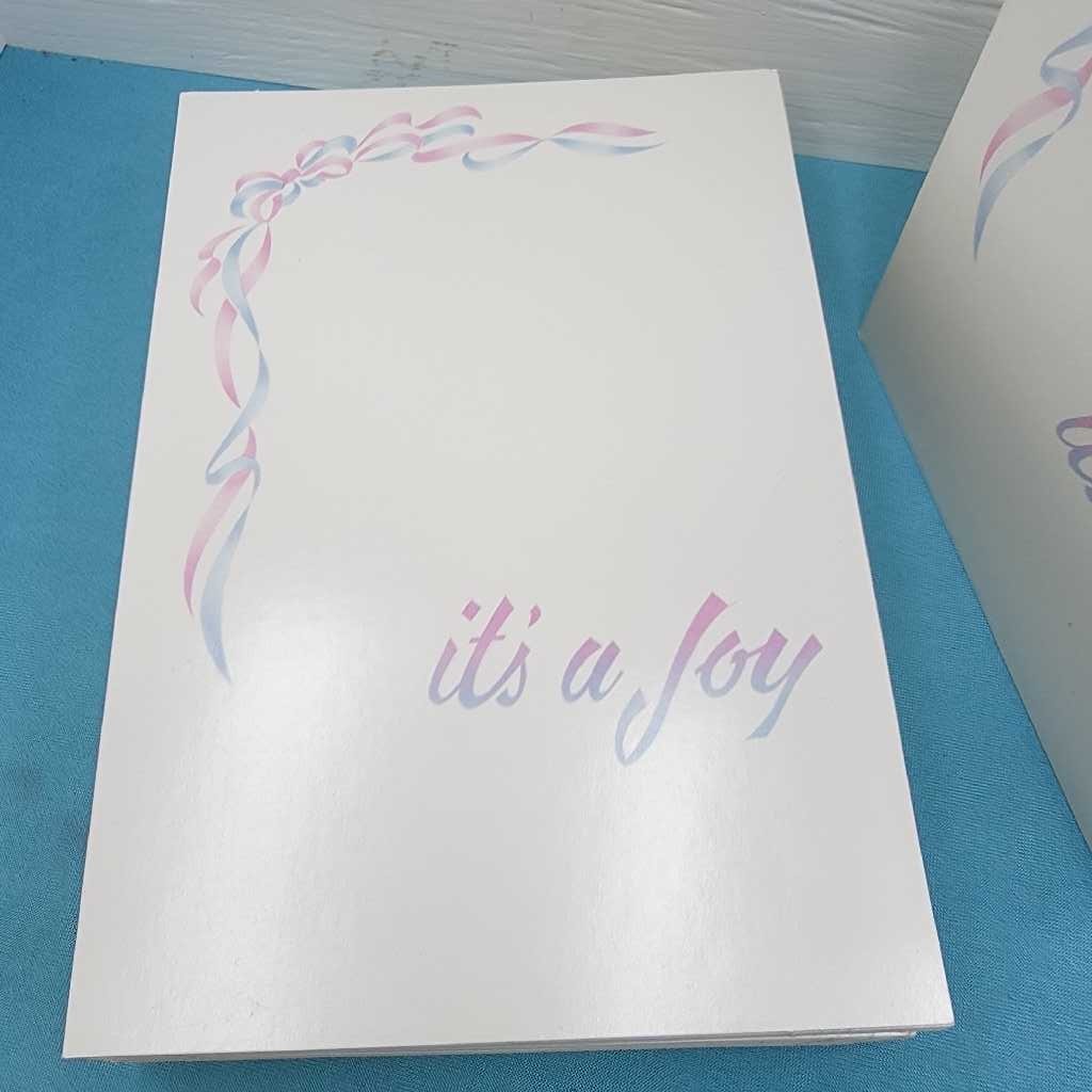 Set 24 Baby Photo Folders it’s a Joy Ribbon Bows 4×6″ Cover 3×4″ Opening