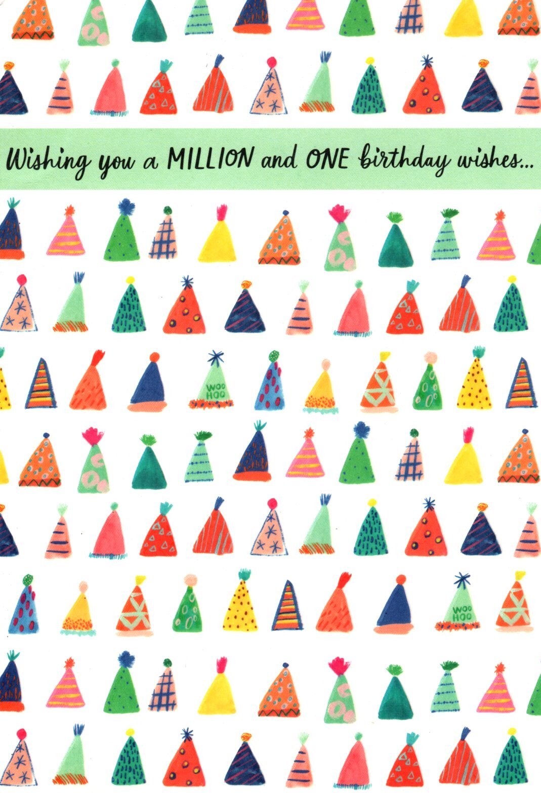 Happy Birthday One In A Million Colorful Party Hat Hats Hallmark Greeting Card