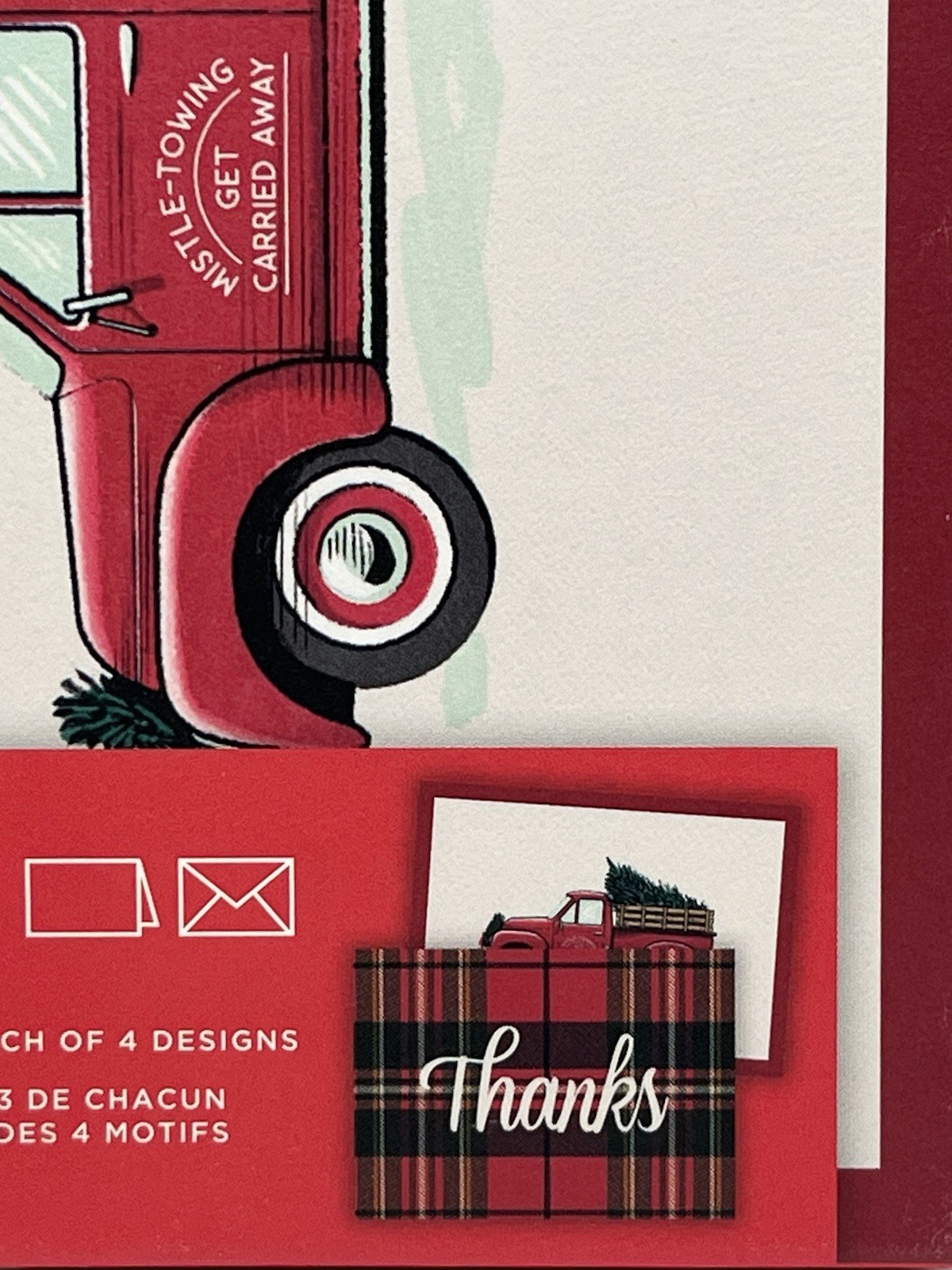 Hallmark 12 Pack Christmas Cards Blank – 4 Designs Red Truck/Thanks/Pattern NEW
