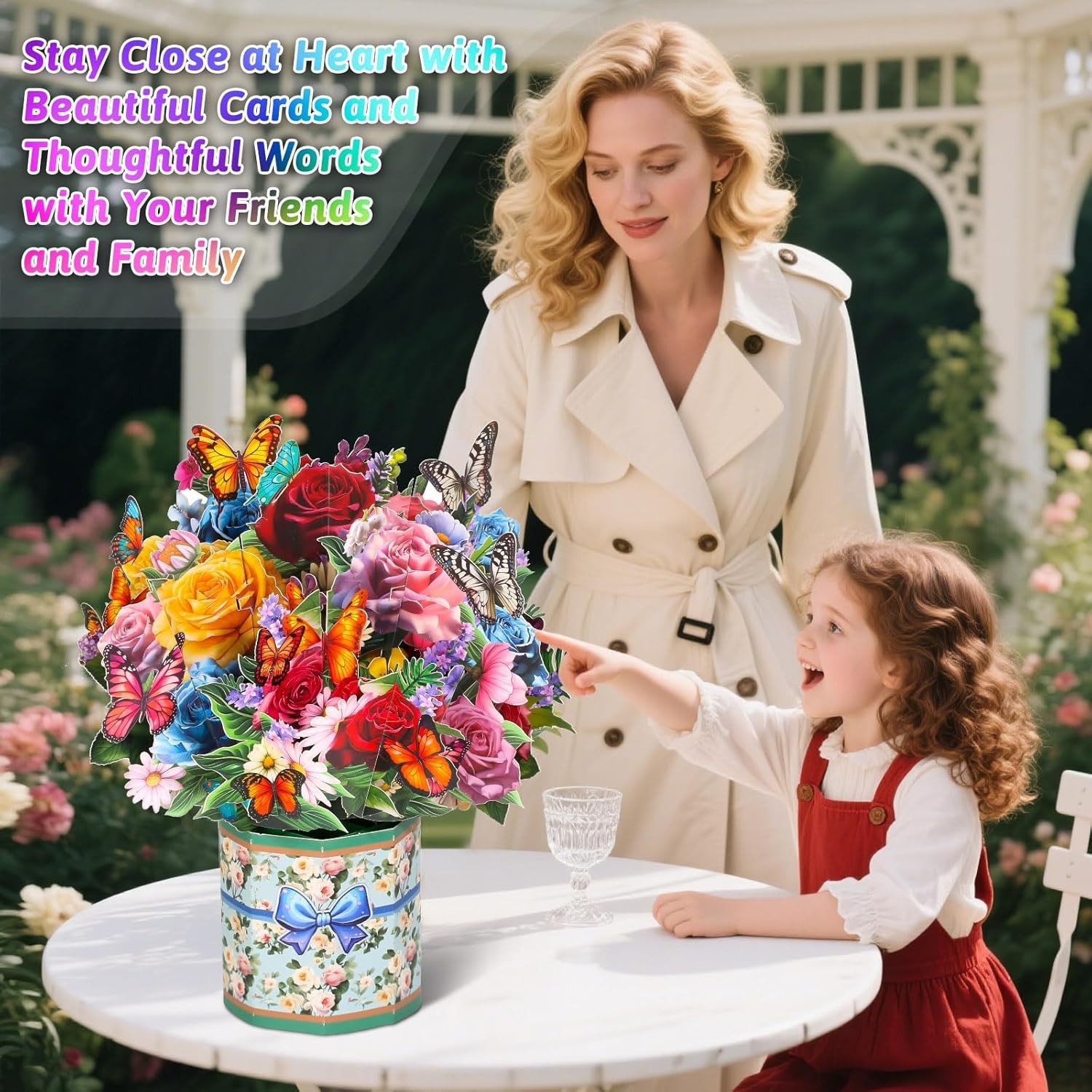 Assorted Flower Bouquet Pop-Up Cards, Perfect for Mother’s Day & More, 8 Count