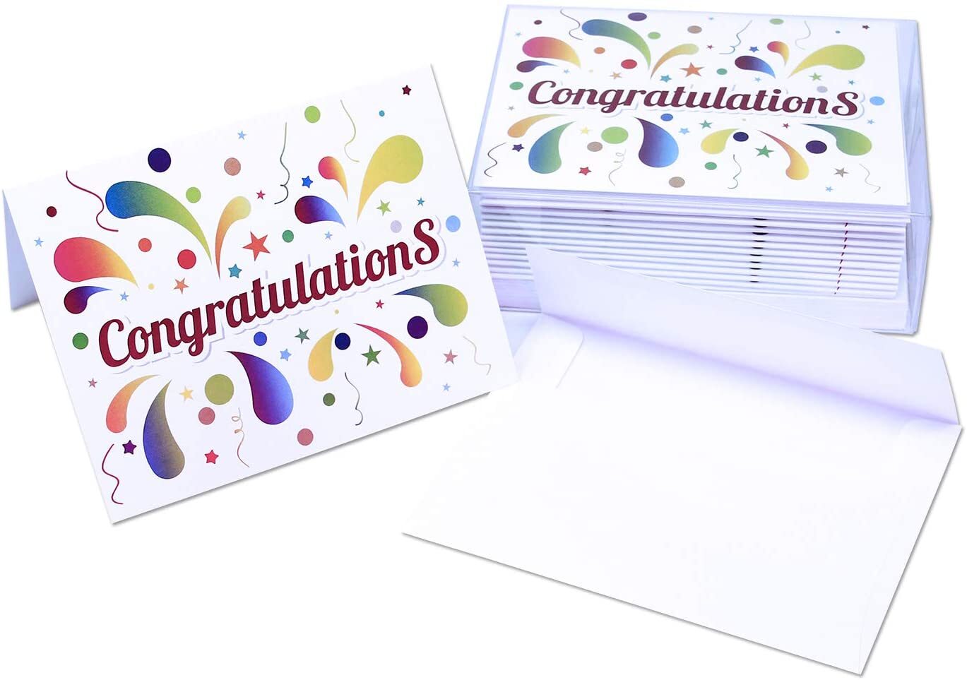 Congratulations Greeting Cards-Blank Inside-5.5″x4.25″-12 or 24 Packs