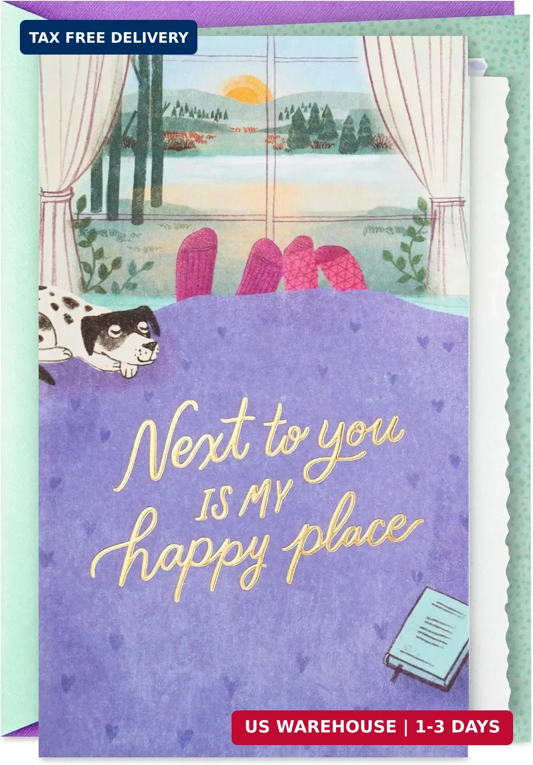 Hallmark Anniversary Card for Husband, Wife, Boyfriend, Girlfriend (Happy Place)