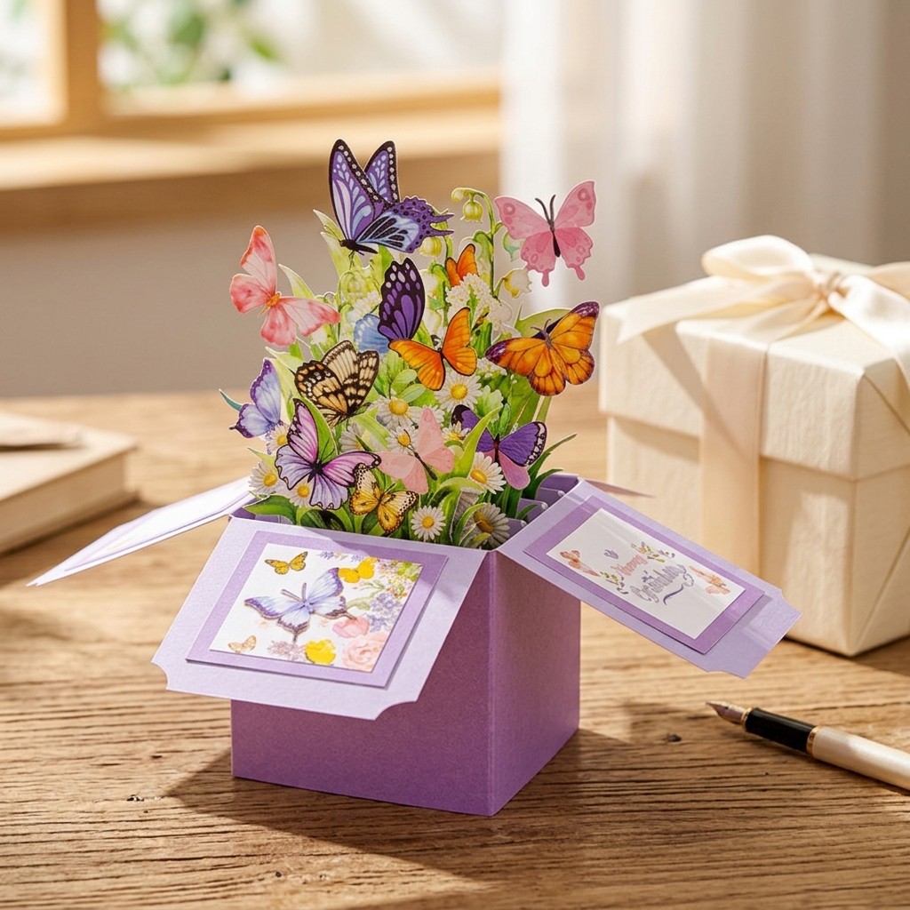 Elegant Butterfly 3D Pop Up Card for Mother’s Day Anniversary Get Well