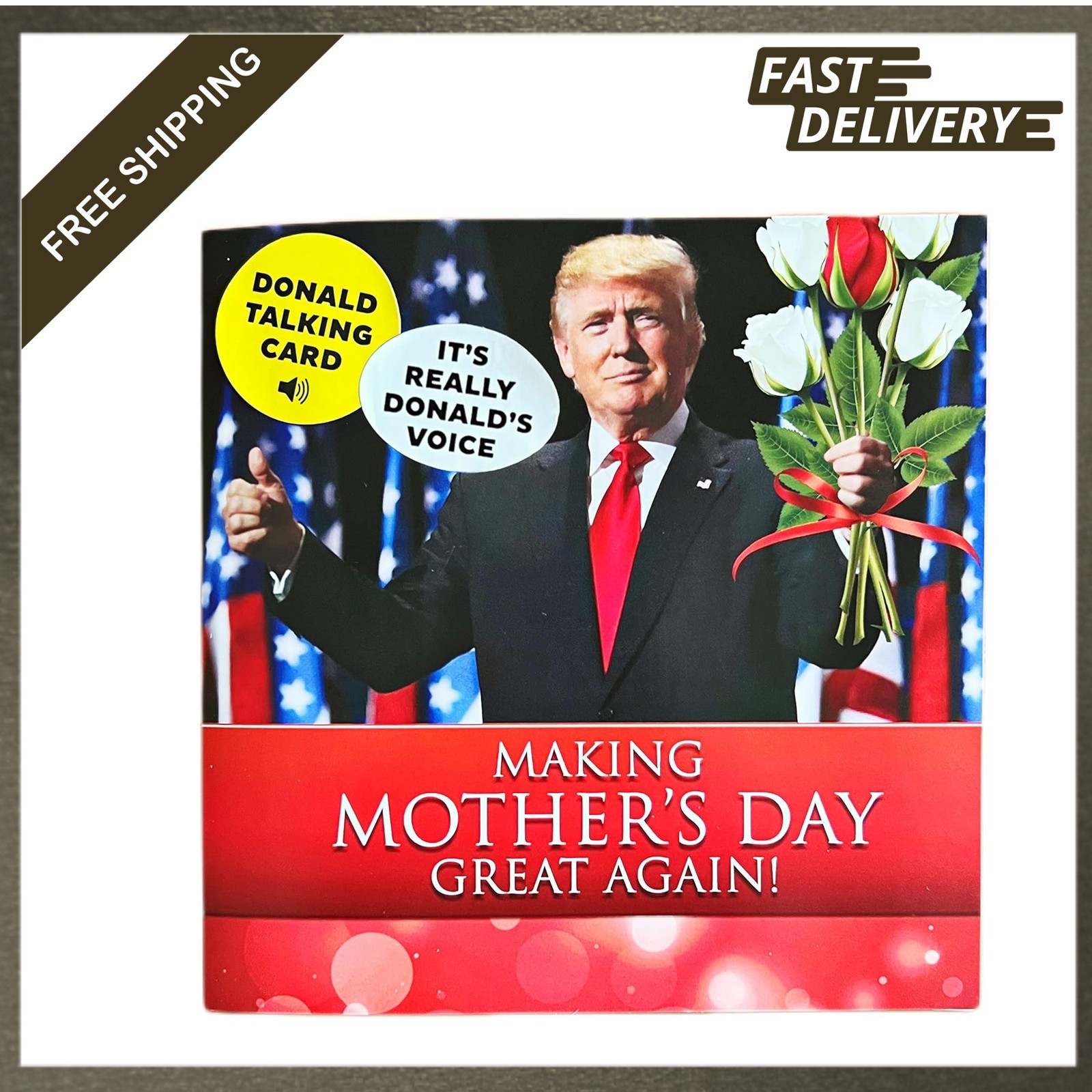Talking Mother’s Day Card Trump Voice Gift for Mom Wife Grandma Novelty Engaging