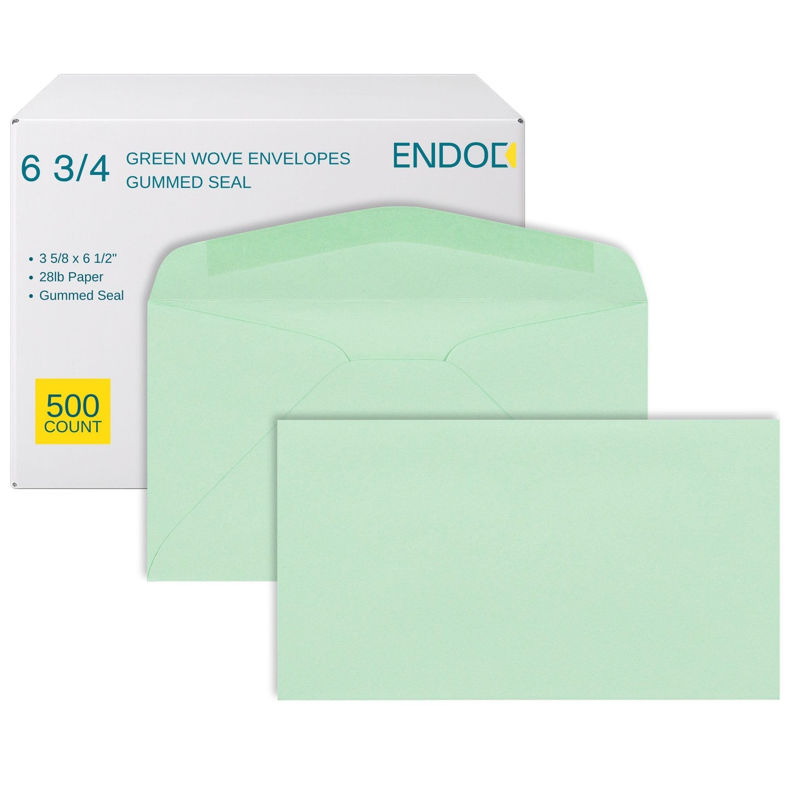500 PCS Pastel Green 6 3/4 Colored Envelopes 3 5/8 x 6 1/2 Inch Mailings