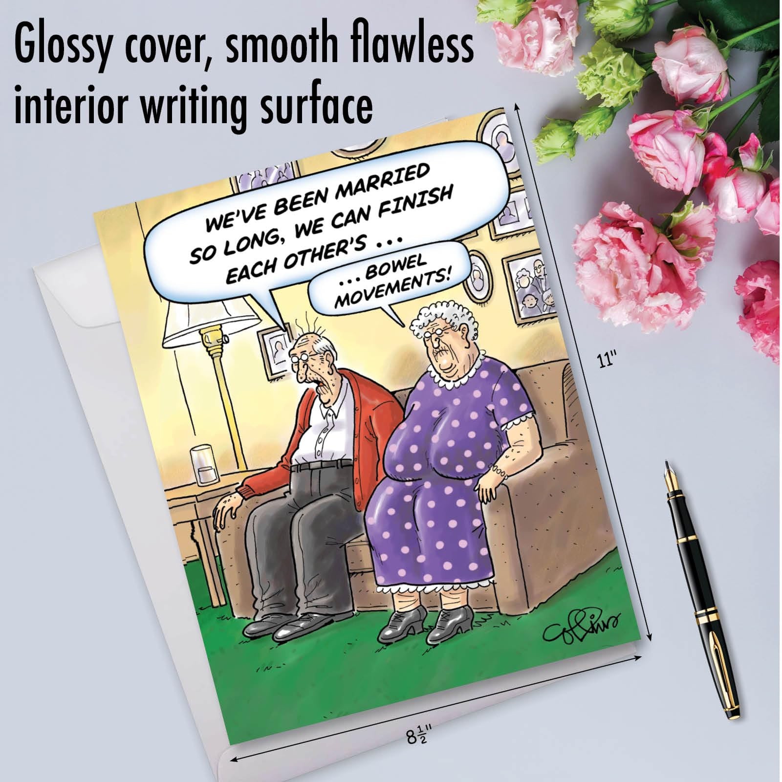 Extra Large Hysterical Anniversary Greeting Card 8.5 x 11 Inch Envelope 1 Pack