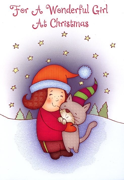 For A Wonderful Girl At Christmas – Christmas Greeting Card – 94160