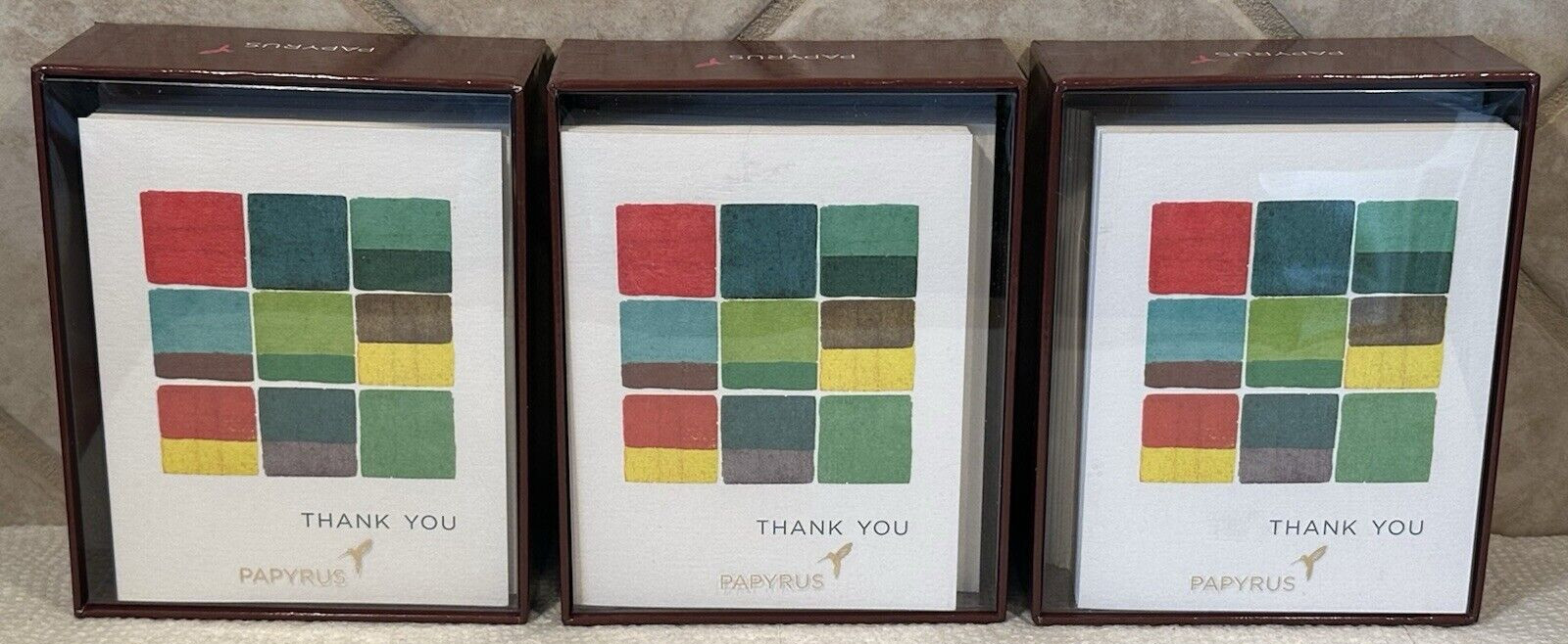 (3) Papyrus Blank Cards with Envelopes Art Pattern 20-Count Per Box (60 Total)