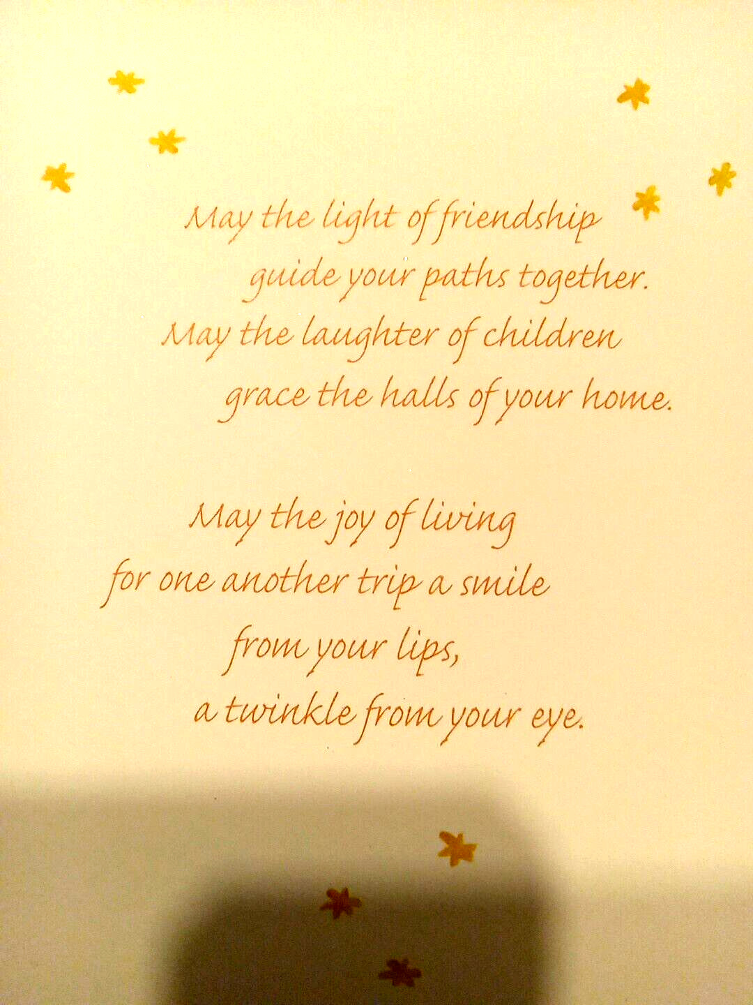 Wedding Day Card Daughter and new Son 8X5 1/2 Yellow w Pink Rose Sparkle