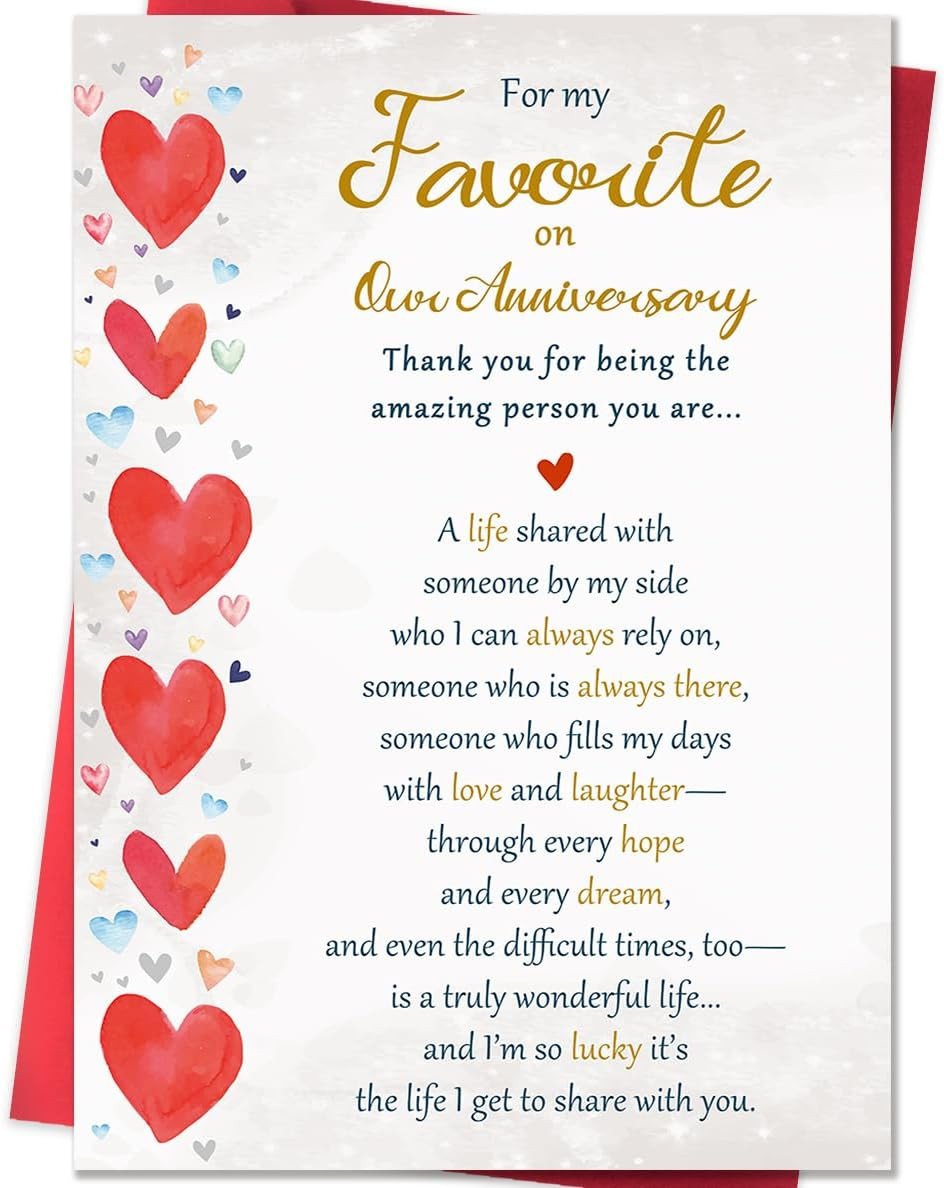 Anniversary Card, Happy Anniversary Card Gifts for Women Men Husband