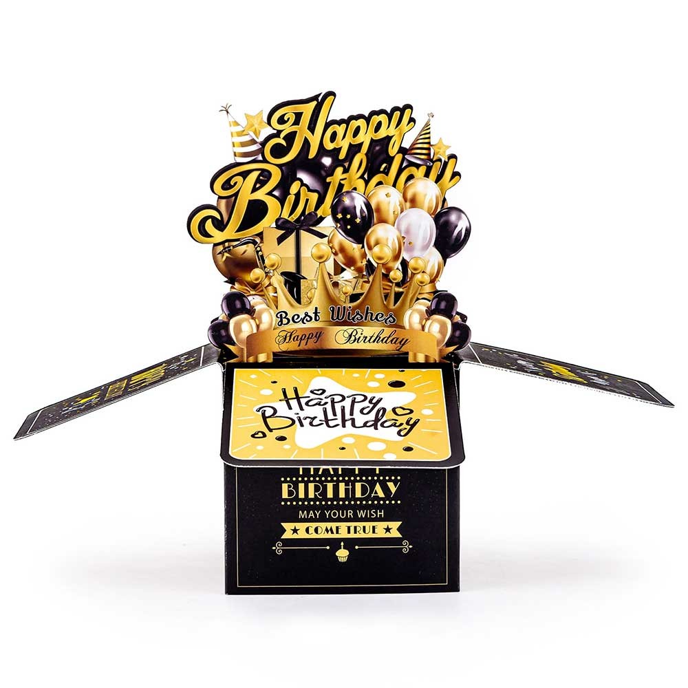 3D Pop Up Birthday Card with Envelope Laser Cut Greeting Card for Her/Him