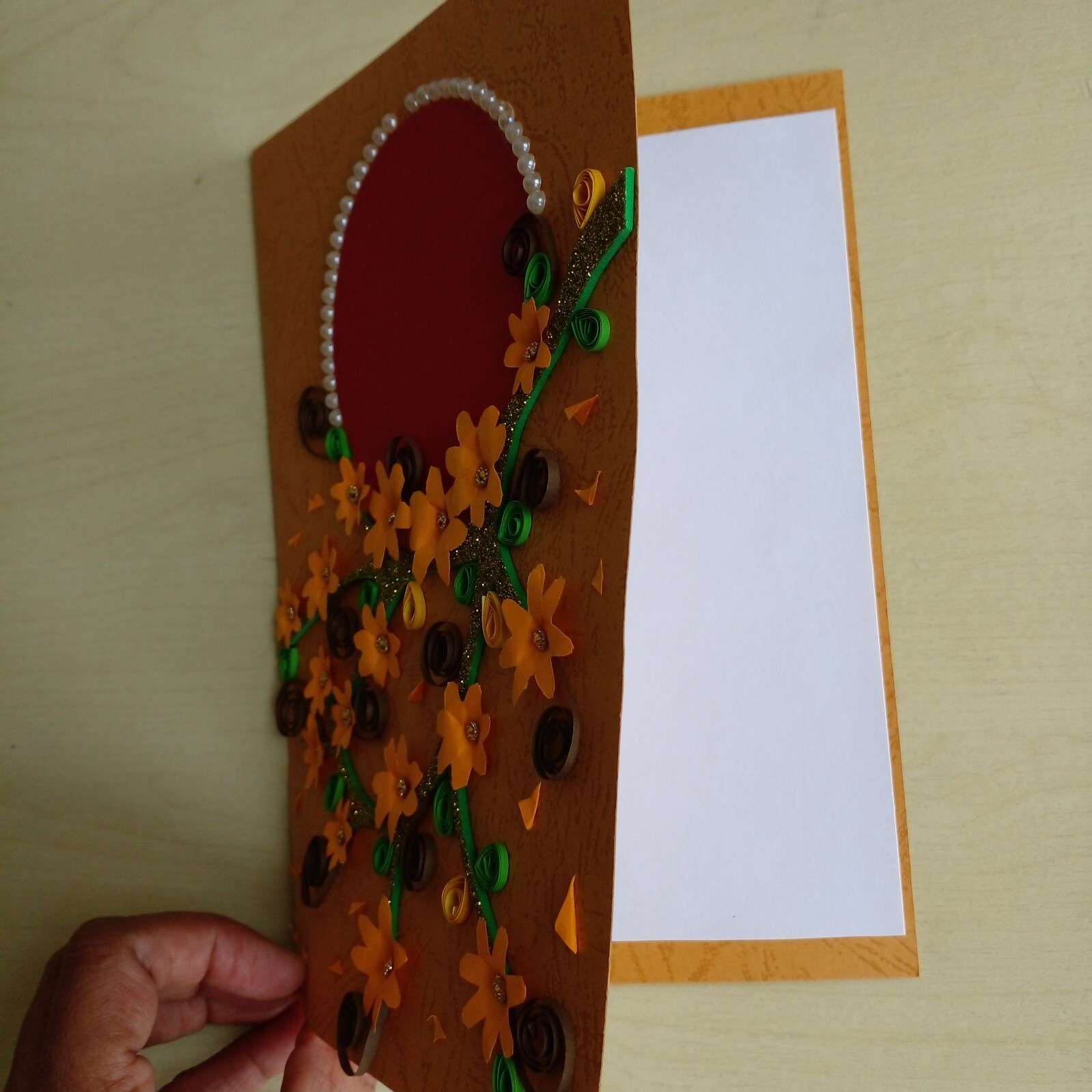 Greeting Cards From Sri Lanka Paper Quilled Handmade Flower Card