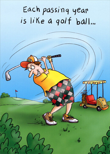 Man Golfing Funny Masculine Birthday Card – Greeting Card by Oatmeal Studios
