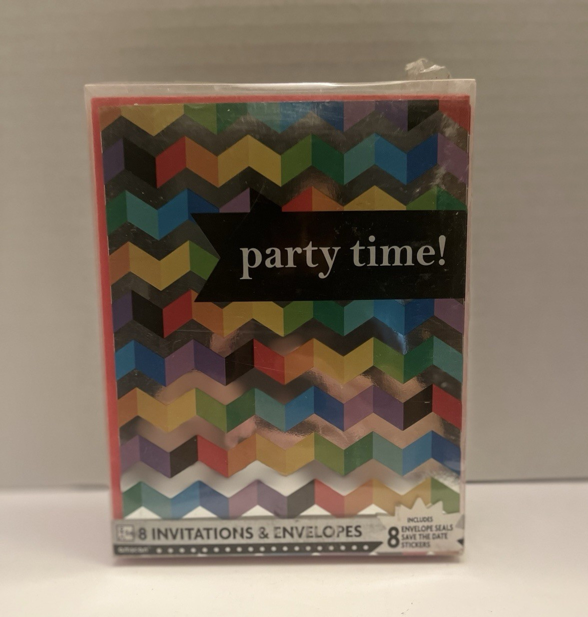 Amscan Chevron Party Invitations w/ Envelopes & Stickers, 8ct Multicolor