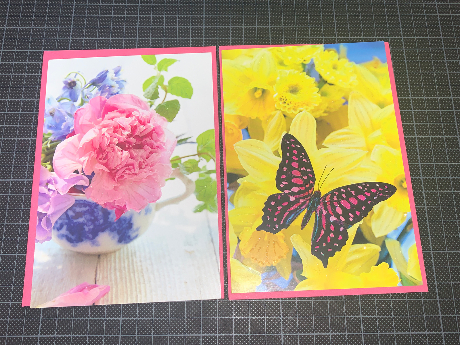 (2) Hallmark Simple Floral & Butterfly Multipurpose BLANK Cards For Anyone