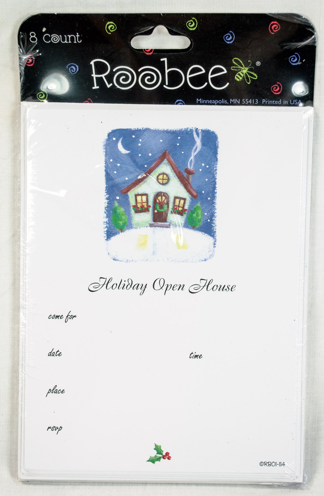 Holiday Open House Invitations Christmas New Years Eve Roobee 8 Count New Sealed