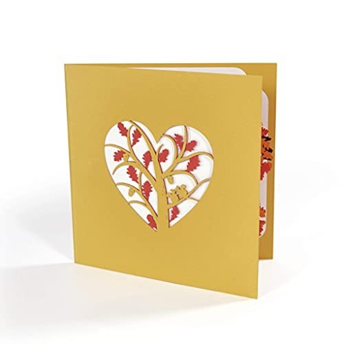 3D Pop Up Anniversary Card 6x6in Squirrel Couple Heart Tree Love Greeting for