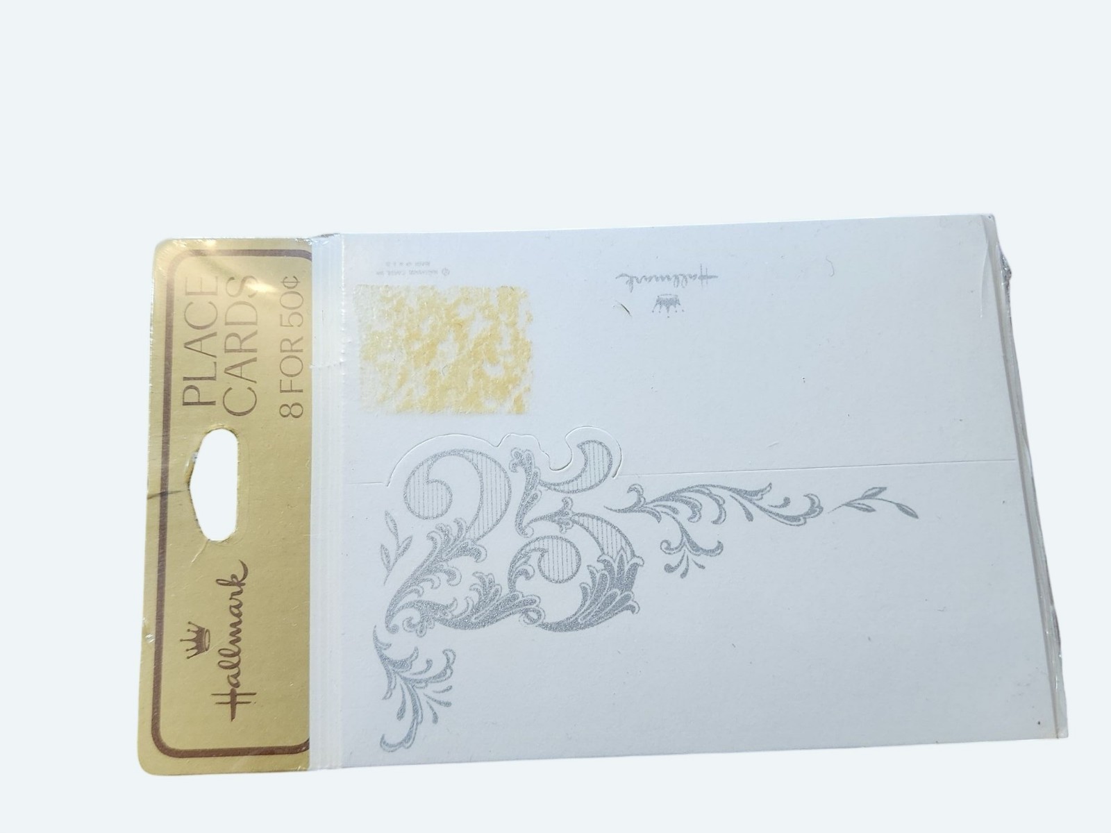 Hallmark Place Cards 8-Pack With Silver 25 Design Anniversary Unused Sealed Vtg