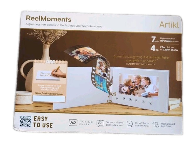 NIB! 7″ HD Create Your Own Video Greeting Card 4GB Memory Gift USB-C by Artikl