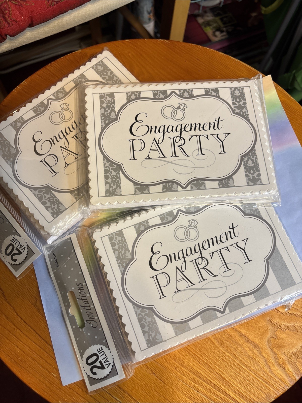 60 TOTAL! OUT OF PRINT! Amscan ENGAGEMENT PARTY INVITATIONS WITH ENVELOPES!