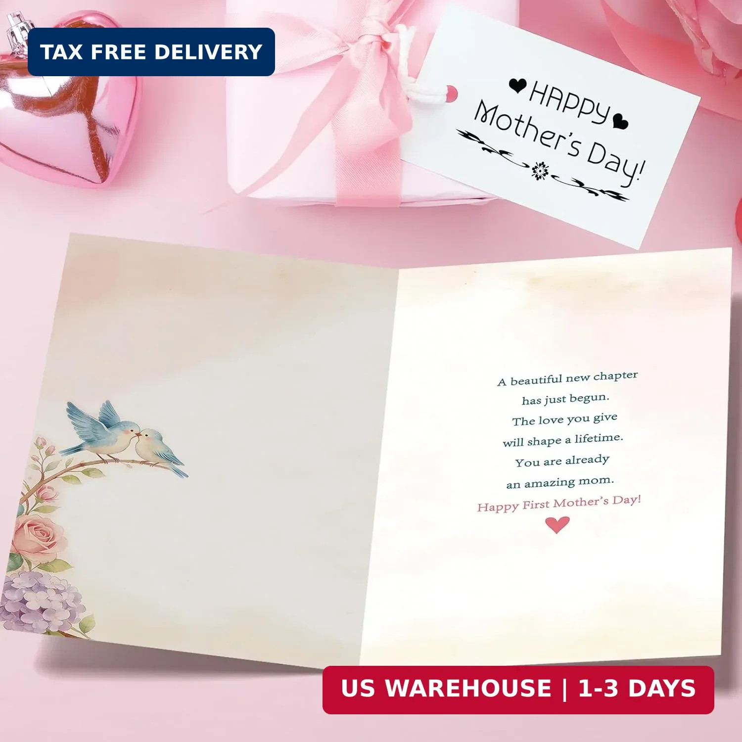First Mothers Day Card, Happy 1st Mother’s Day Card Gifts for New Mom, First Tim